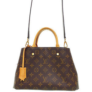 Louis Vuitton Monogram Leather Montaigne 2way Shoulder Bag Brown